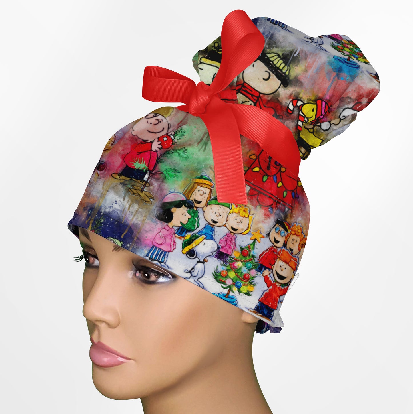 Charlie Brown Christmas High Bun Ponytail Scrub Cap