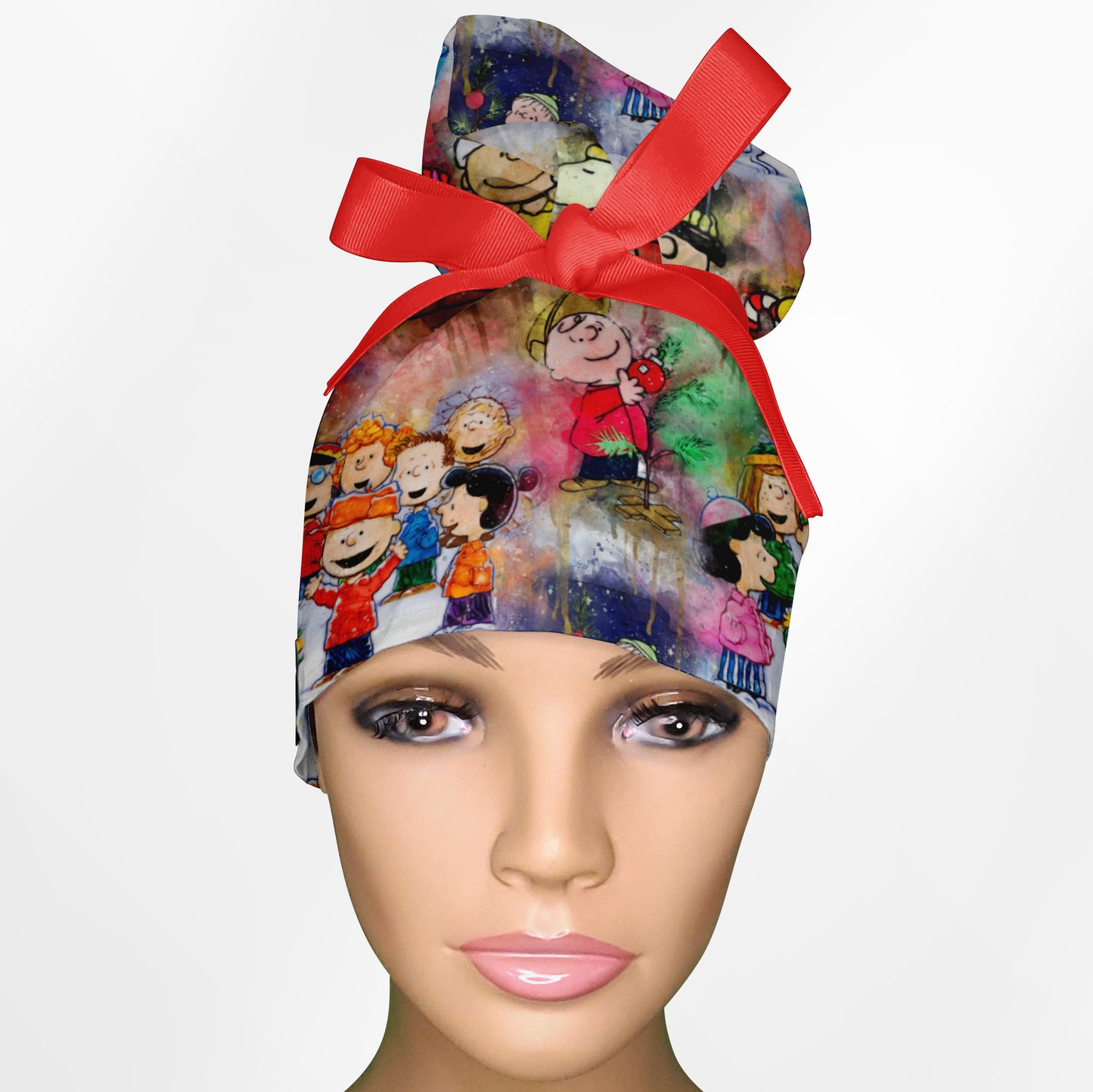 Charlie Brown Christmas High Bun Ponytail Scrub Cap