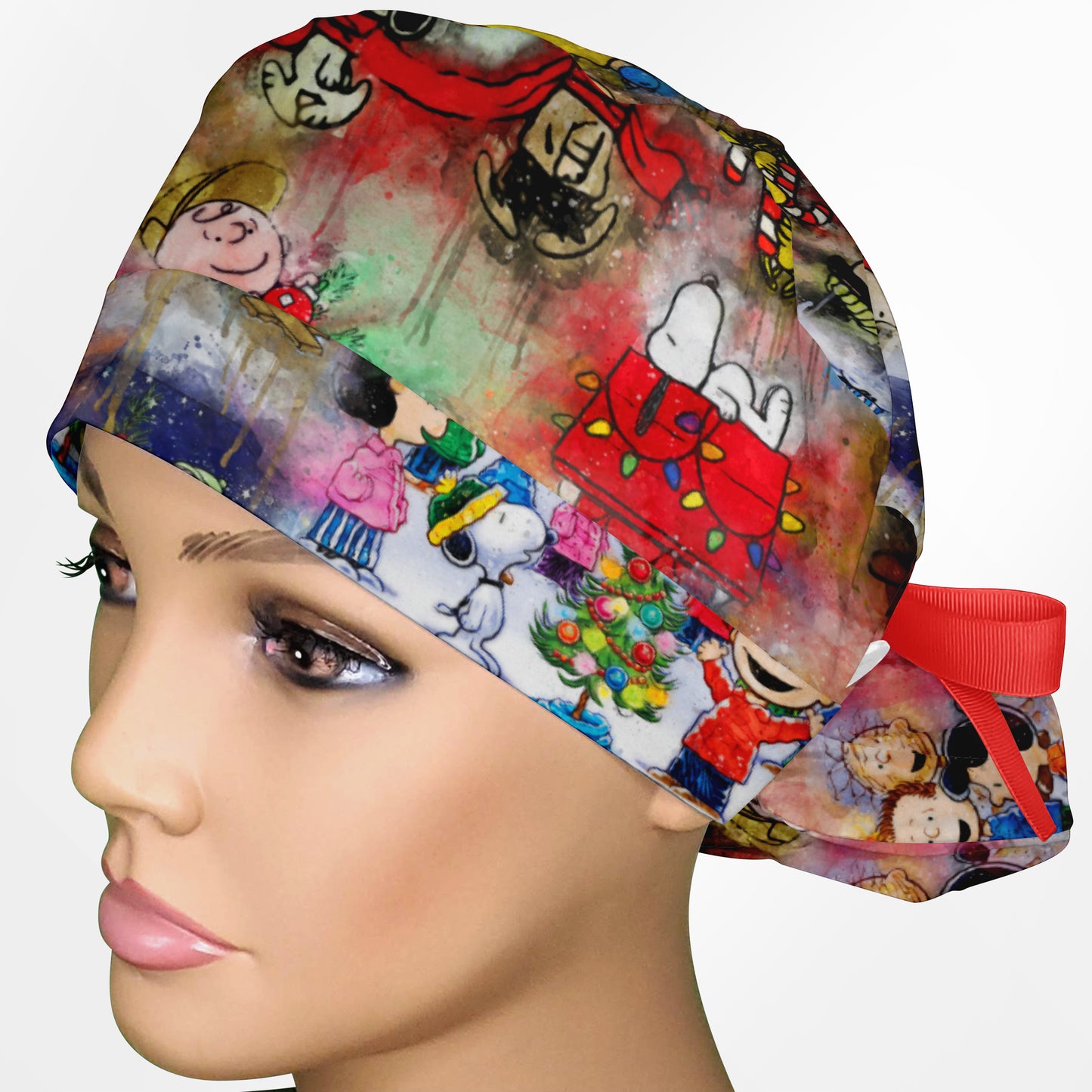 Charlie Brown Christmas Ponytail Scrub Cap
