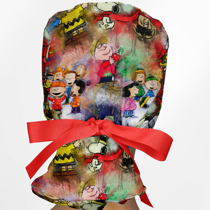Charlie Brown Christmas Ponytail Scrub Cap