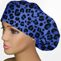 Cheetah Blue  Bouffant Scrub Cap