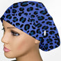 Cheetah Blue Euro Scrub Cap