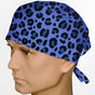 Cheetah Blue  Surgeon Scrub Cap