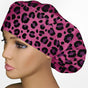 Cheetah Pink Bouffant Scrub Cap