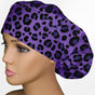 Cheetah Purple  Bouffant Scrub Cap