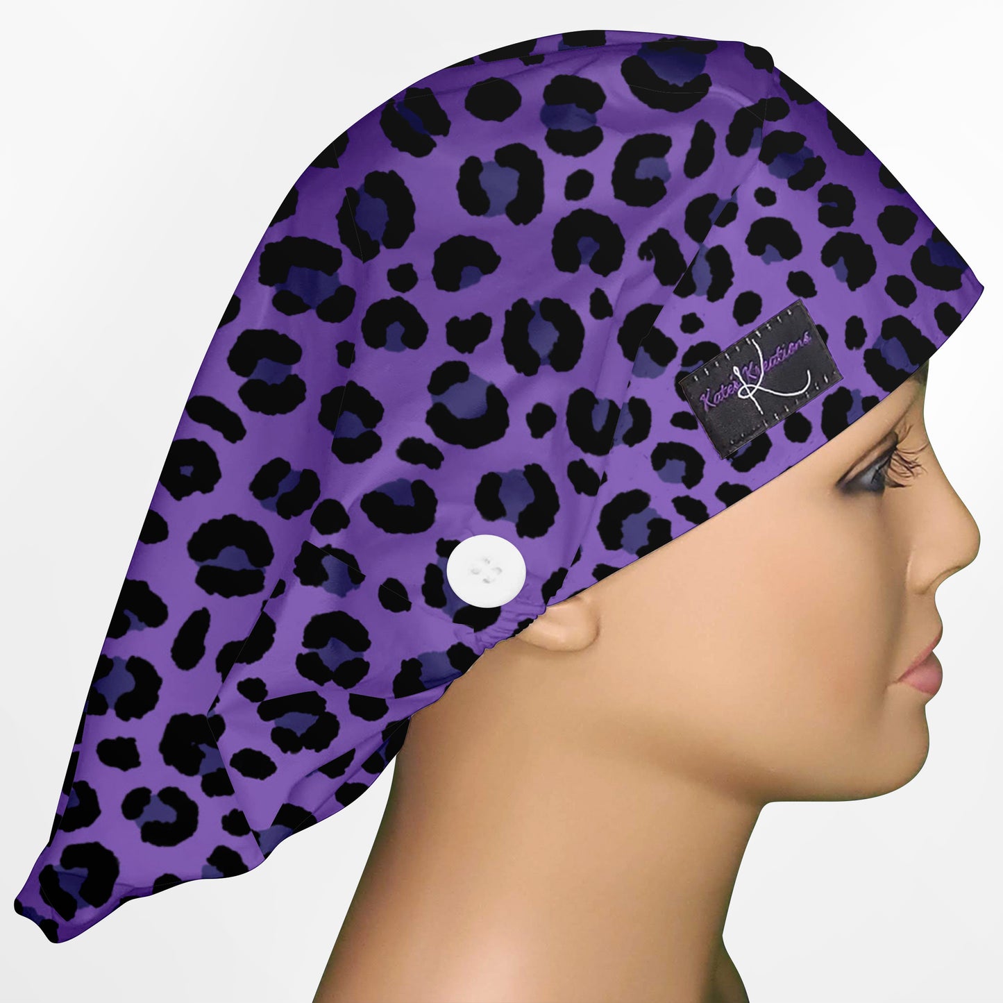 Cheetah Purple  Bouffant Scrub Cap