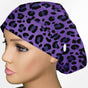 Cheetah Purple Euro Scrub Cap