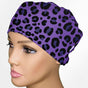 Cheetah Purple  Low-Tie Surgeon Scrub Cap