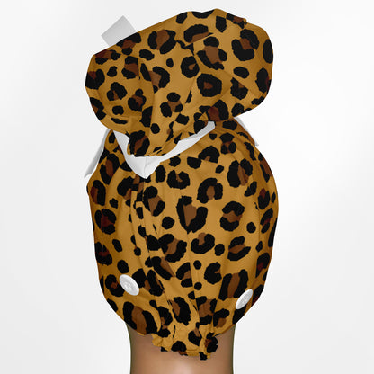 Cheetah Yellow High Bun Ponytail Scrub Cap