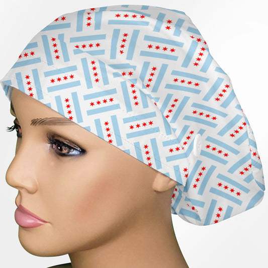 Flag of Chicago Euro Scrub Cap