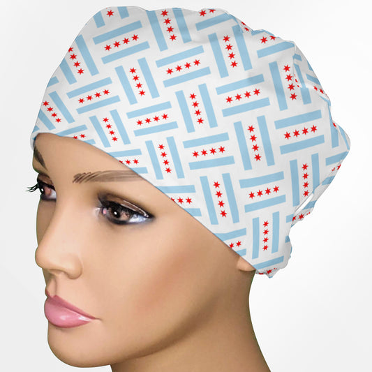 Flag of Chicago Low-Tie Surgeon Scrub Cap