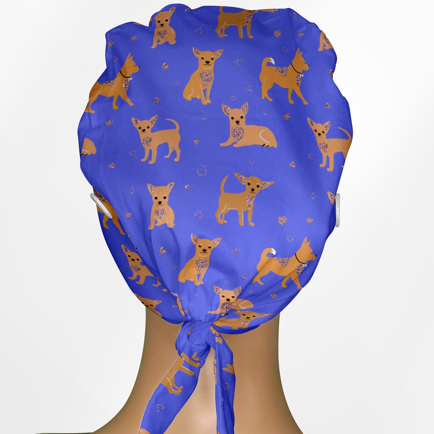 Chihuahua Blue Low-Tie Surgeon Scrub Cap