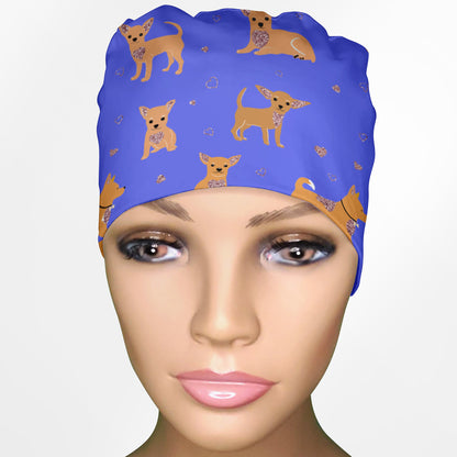 Chihuahua Blue Low-Tie Surgeon Scrub Cap