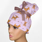 Chihuahua Pink High Bun Ponytail Scrub Cap