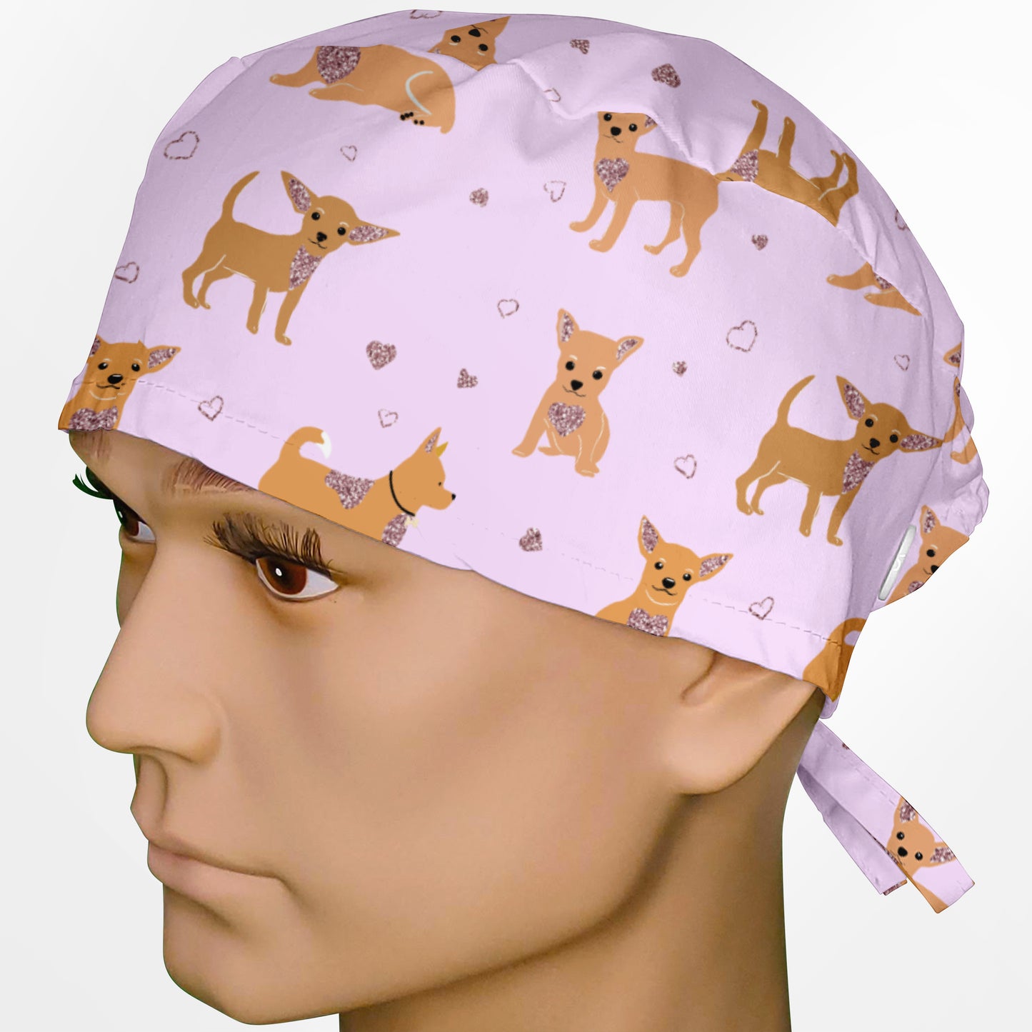 Chihuahua Pink Surgeon Scrub Cap