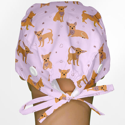 Chihuahua Pink Surgeon Scrub Cap