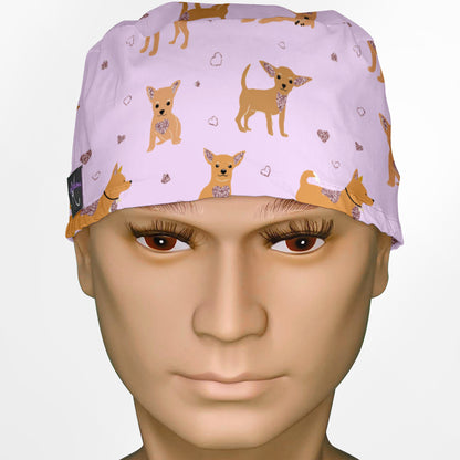 Chihuahua Pink Surgeon Scrub Cap