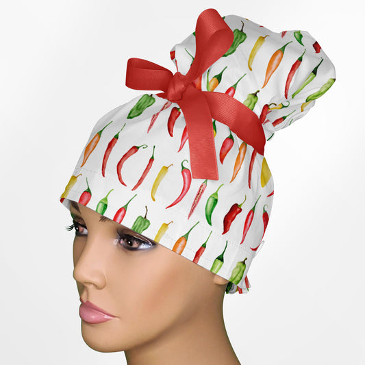 Chilies High Bun Ponytail Scrub Cap