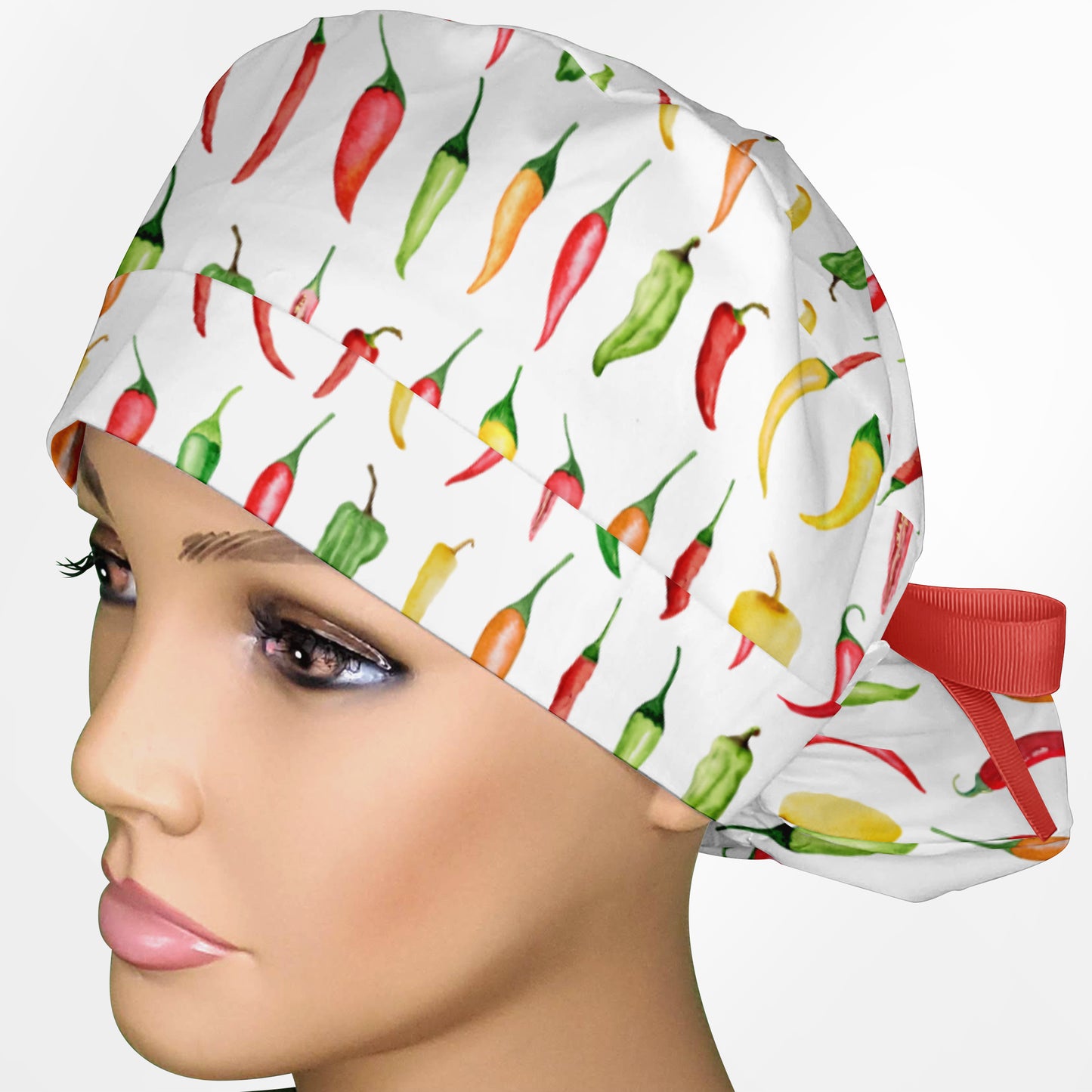 Chilies Ponytail Scrub Cap