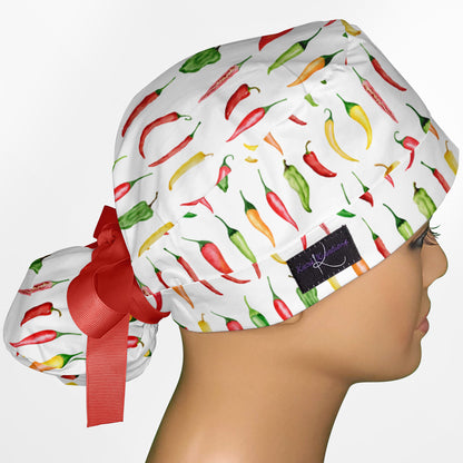 Chilies Ponytail Scrub Cap