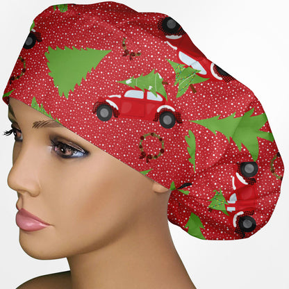 Christmas Bug Bouffant Scrub Cap
