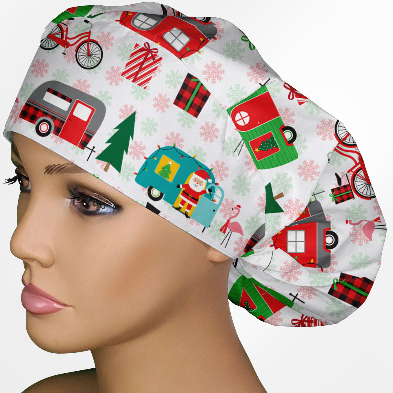 Christmas Camper Bouffant Scrub Cap