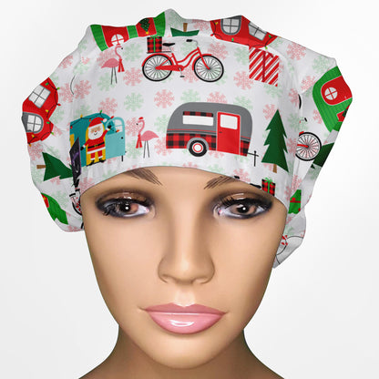 Christmas Camper Bouffant Scrub Cap