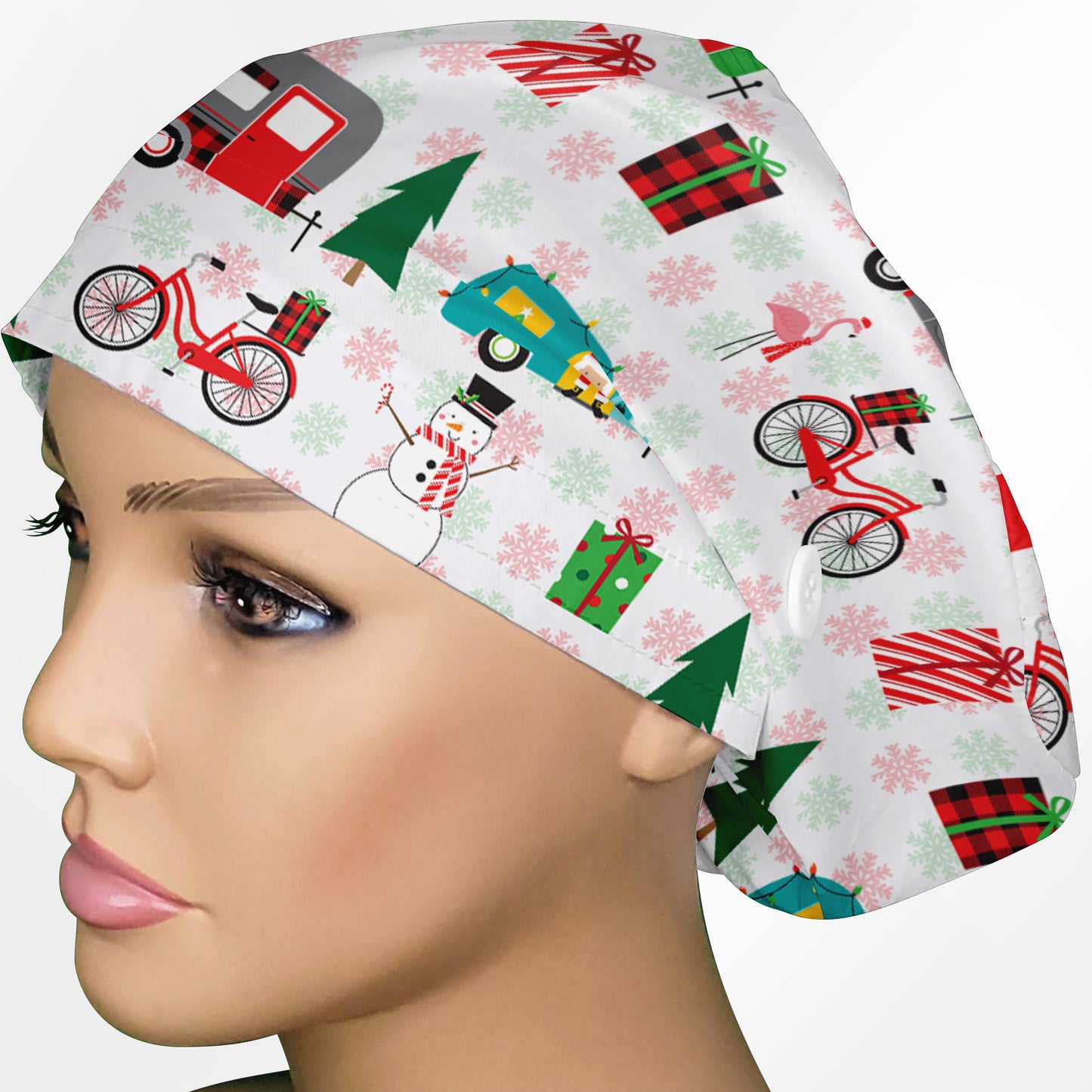 Christmas Camper Euro Scrub Cap