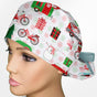 Christmas Camper Ponytail Scrub Cap