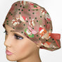 Christmas Chocolate Ponytail Scrub Cap