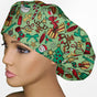 Christmas Doodles Bouffant Scrub Cap