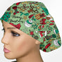 Christmas Doodles Euro Scrub Cap