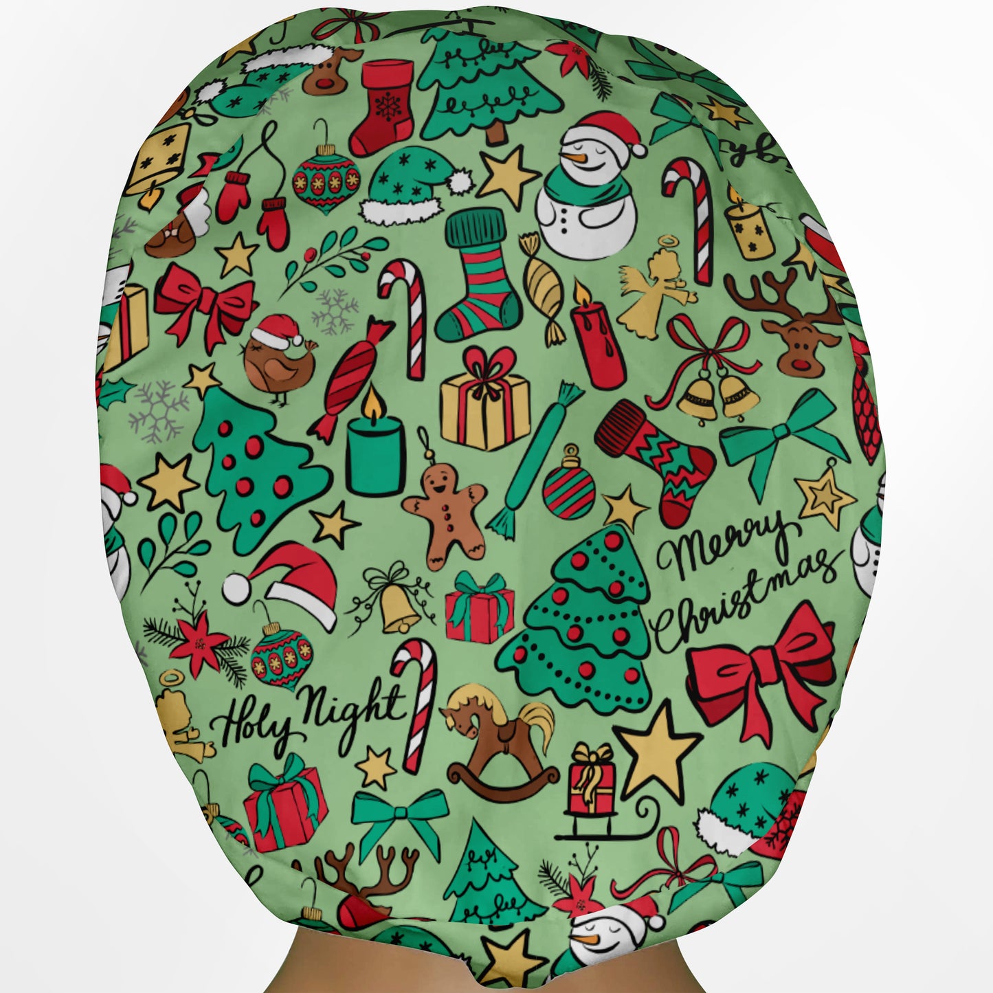 Christmas Doodles Euro Scrub Cap