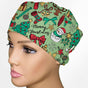 Christmas Doodles Low-Tie Surgeon Scrub Cap
