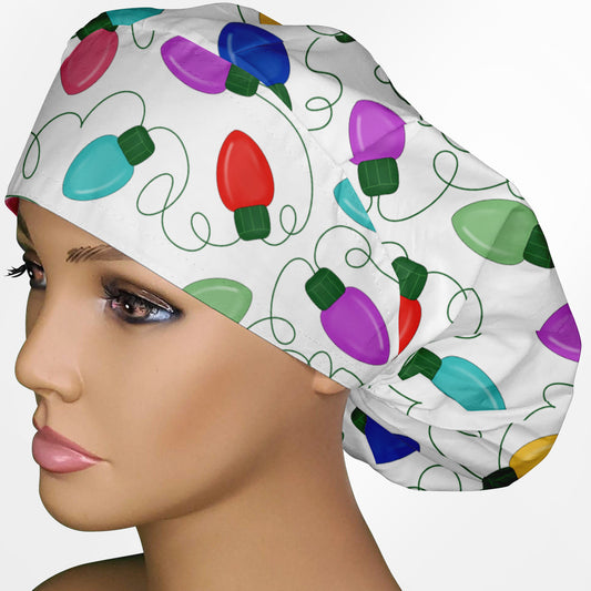 Christmas Lights Bouffant Scrub Cap
