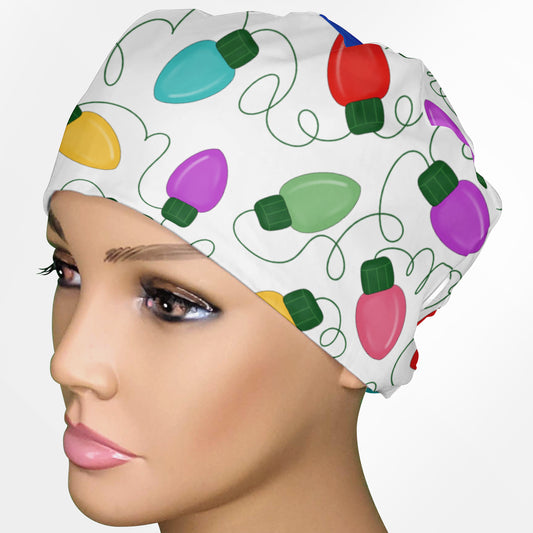Christmas Lights Low-Tie Surgeon Scrub Cap