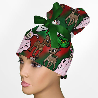 Christmas Movies High Bun Ponytail Scrub Cap
