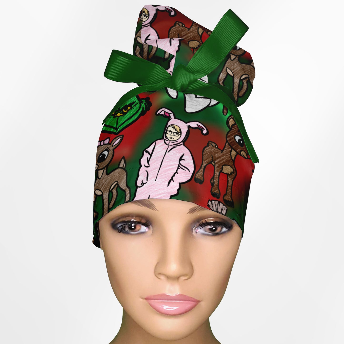 Christmas Movies High Bun Ponytail Scrub Cap