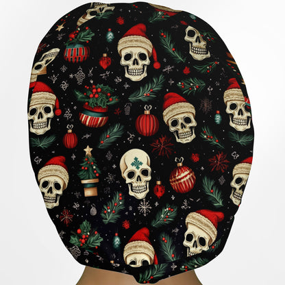 Christmas Skulls Euro Scrub Cap