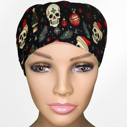Christmas Skulls Euro Scrub Cap