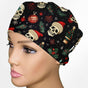 Christmas Skulls Low-Tie Surgeon Scrub Cap