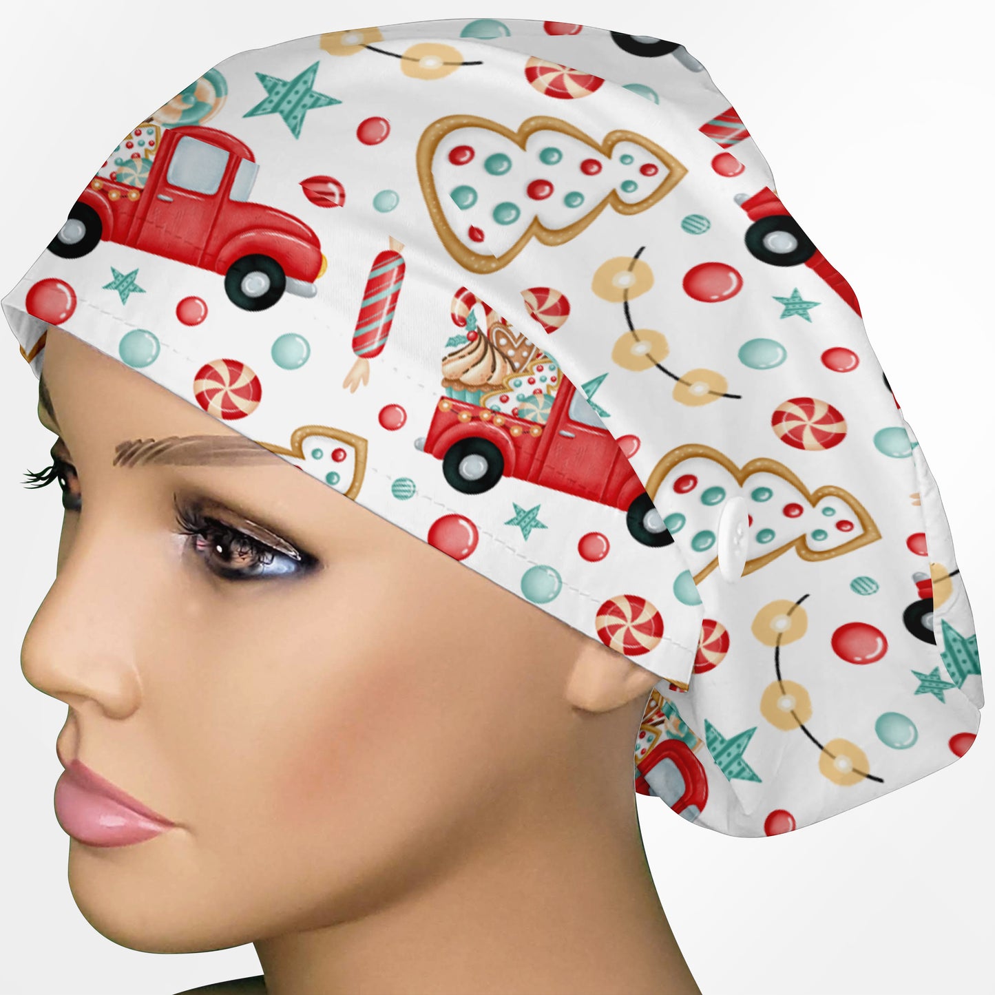 Christmas Trucks Euro Scrub Cap