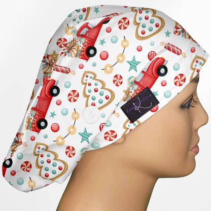 Christmas Trucks Euro Scrub Cap