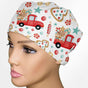 Christmas Trucks Low-Tie Surgeon Scrub Cap
