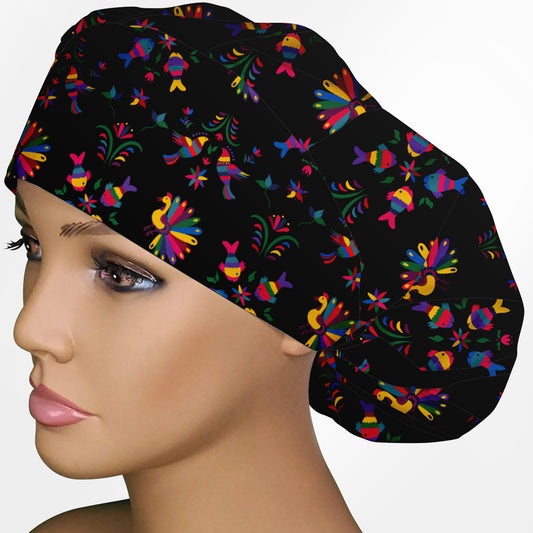 Cinco De Mayo Black Bouffant Scrub Cap