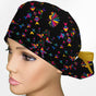 Cinco De Mayo Black Ponytail Scrub Cap