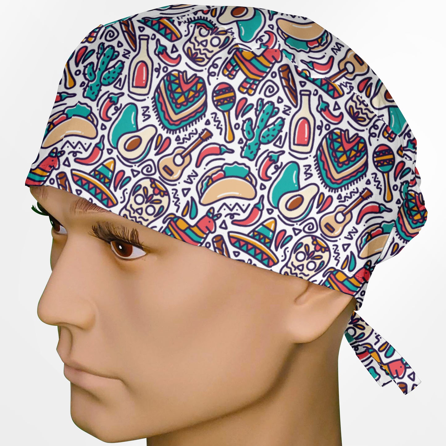 Cinco De Mayo Doodle Surgeon Scrub Cap