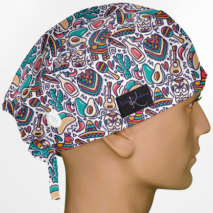 Cinco De Mayo Doodle Surgeon Scrub Cap