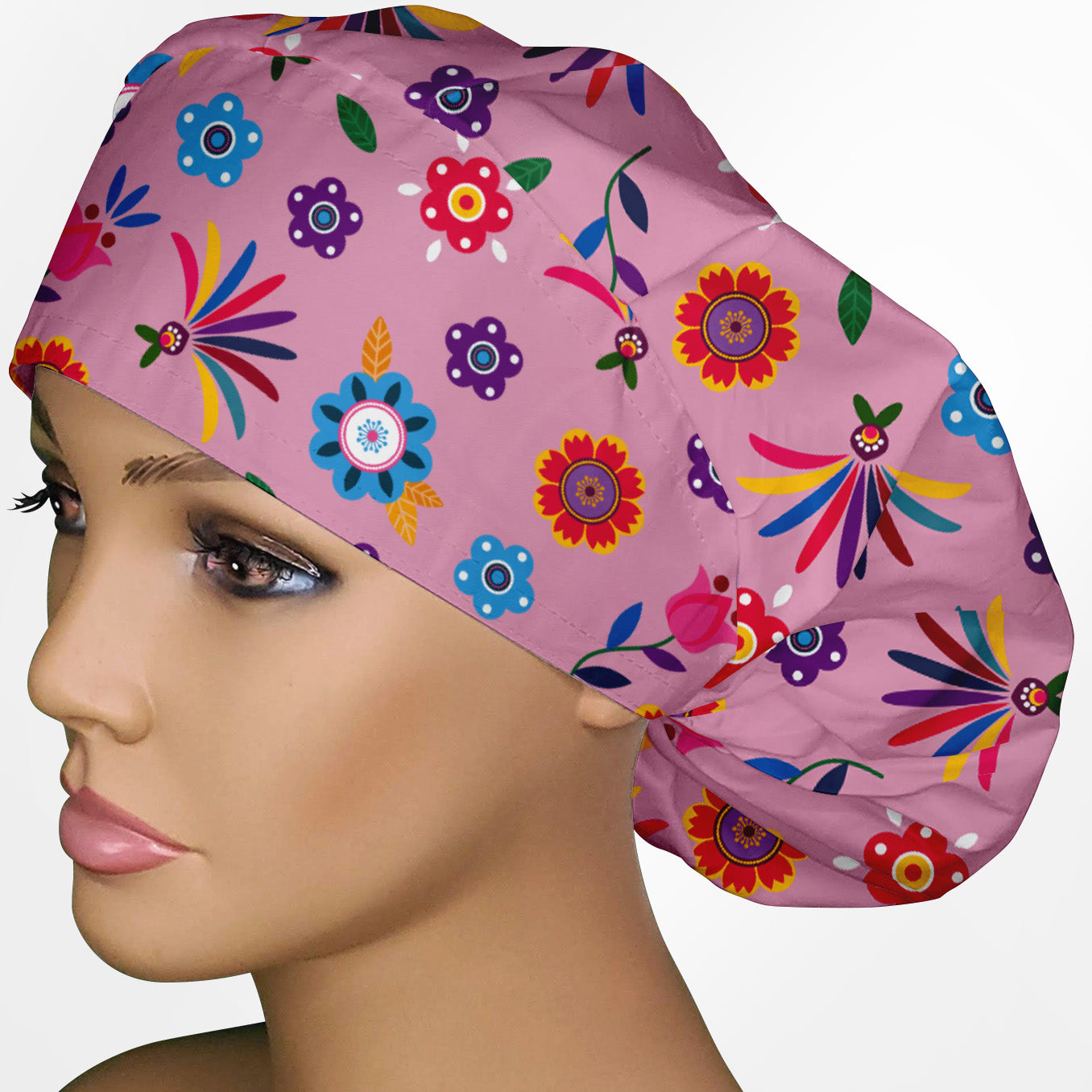 Cinco De Mayo Pink Bouffant Scrub Cap