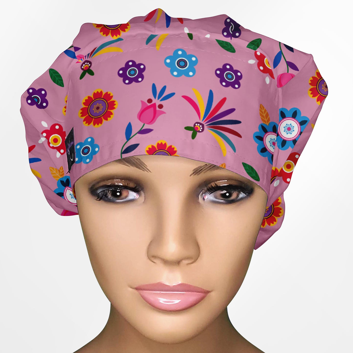 Cinco De Mayo Pink Bouffant Scrub Cap